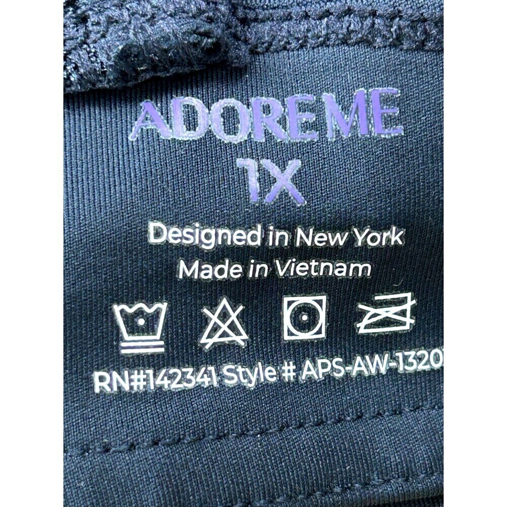 Adore Me Women Evelin Contour Black Sports Bra 1X Lace Floral Trim Racerback R2 - Picture 10 of 11